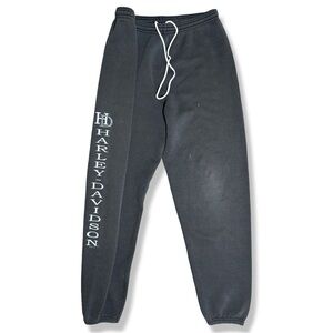 Vintage Y2K Harley-Davidson Men's Black Sweatpants